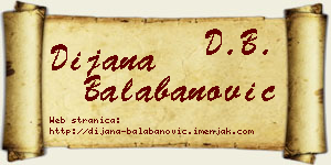 Dijana Balabanović vizit kartica